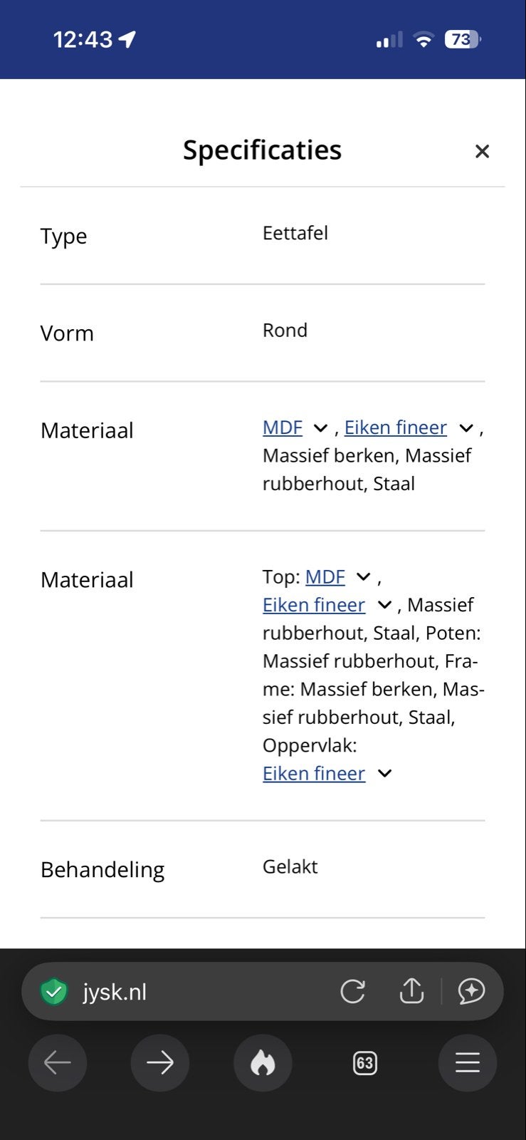 Foto 8 van Uitschuifbare eettafel JYSK MARSTRAND naturel eikenfineer