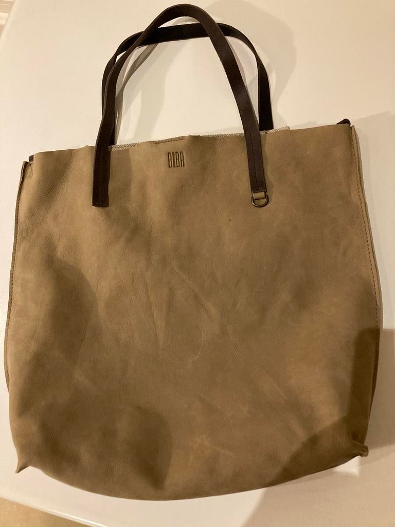 Biba leren tas ontworpen in Barcelona, Ophalen of Verzenden, Gebruikt, Beige, Shopper