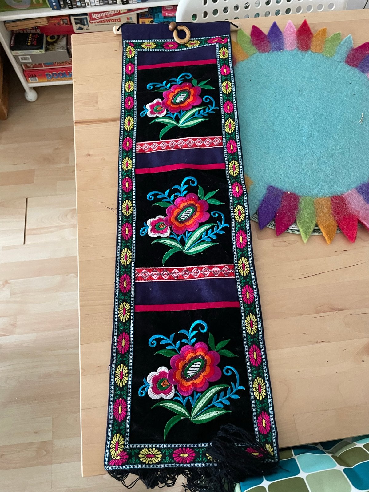 Decoratieve Wandhanger met 3 opbergvakken, Oosters, Wandhanger, Textiel, Nieuw