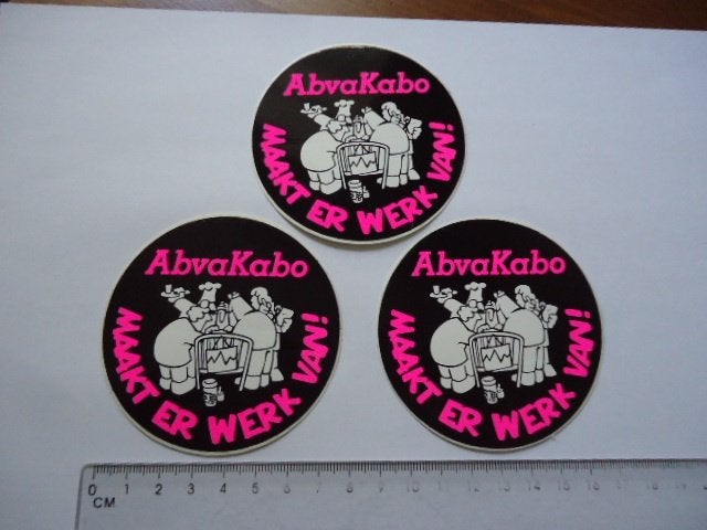 sticker oud Strip Abvakabo bond Albo Helm strip cartoon, Verzenden, Zo goed als nieuw, Bedrijf of Vereniging