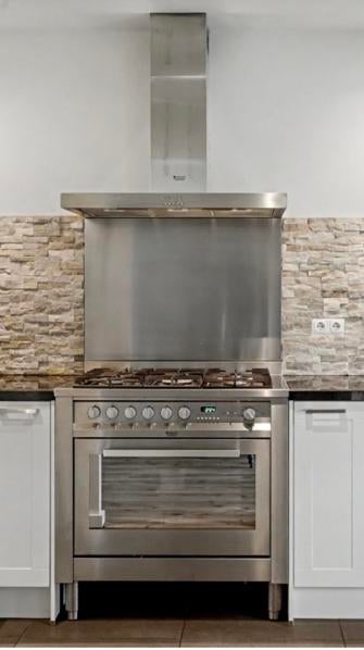 Hotpoint Ariston Fornuis 5 pits met afzuigkap I rsv, Ophalen, Zo goed als nieuw, Gas, 85 tot 90 cm