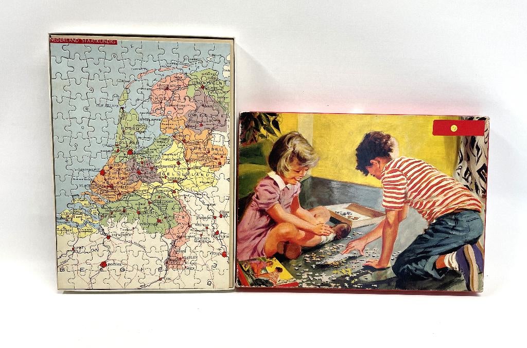 puzzel provinciepuzzel Nederland, jaren ’50-’60 vintage, Ophalen of Verzenden, Minder dan 500 stukjes, Gebruikt, Legpuzzel