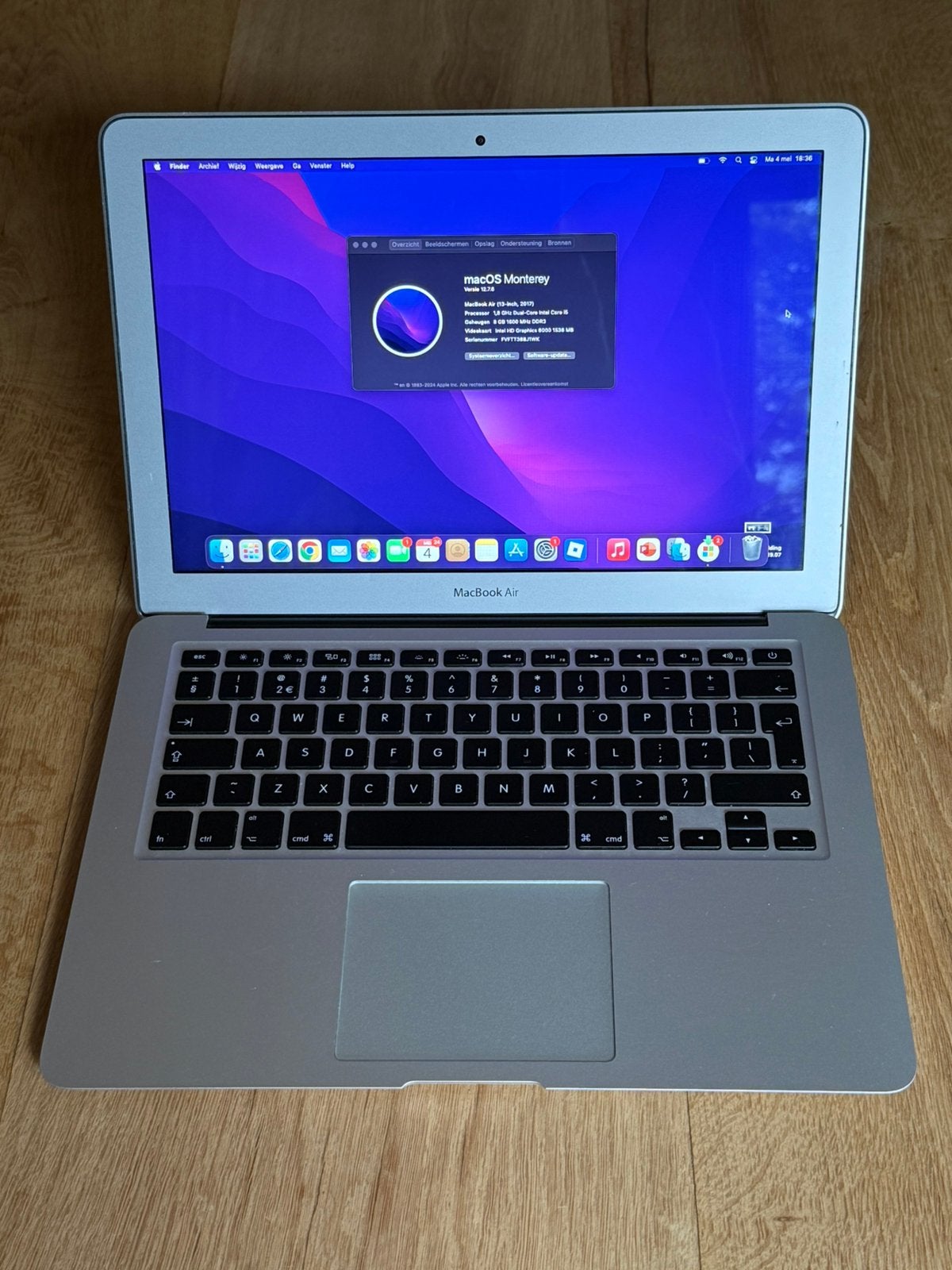 Apple MacBook Air 2017 - 13 inch, Computers en Software, Apple Macbooks, Gebruikt, Qwerty, 8 GB, 13 inch