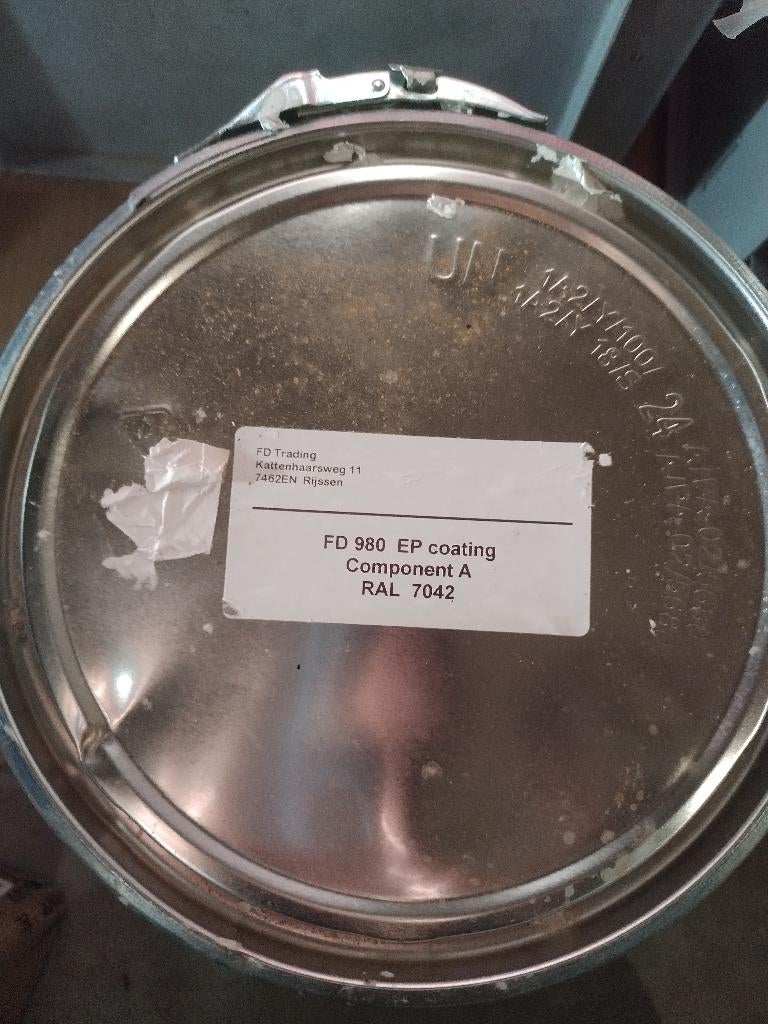 FD 980 EP coating Component A RAL 7042 (verkeersgrijs A), Minder dan 5 liter, Ophalen, Nieuw, Grijs