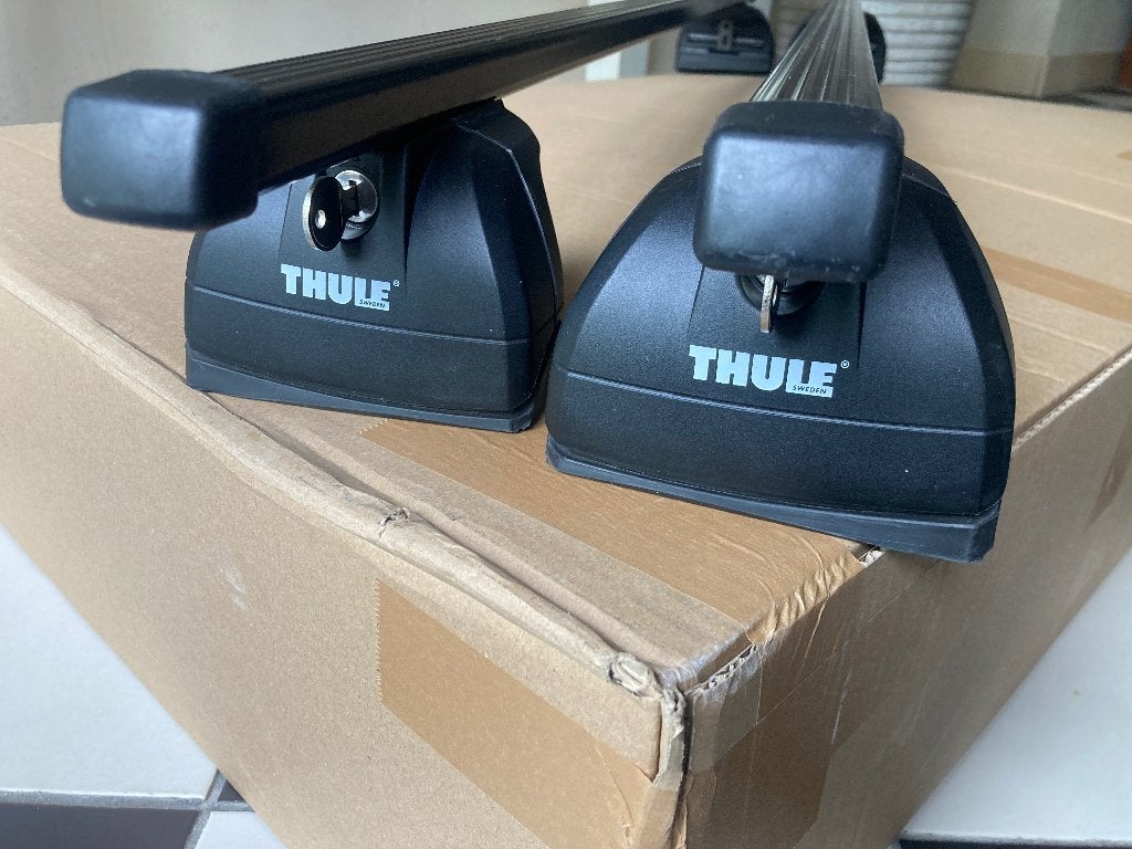 Thule dakdragers Squarebar 753 plus 3020 kit, Auto diversen, Dakdragers, Gebruikt, Ophalen
