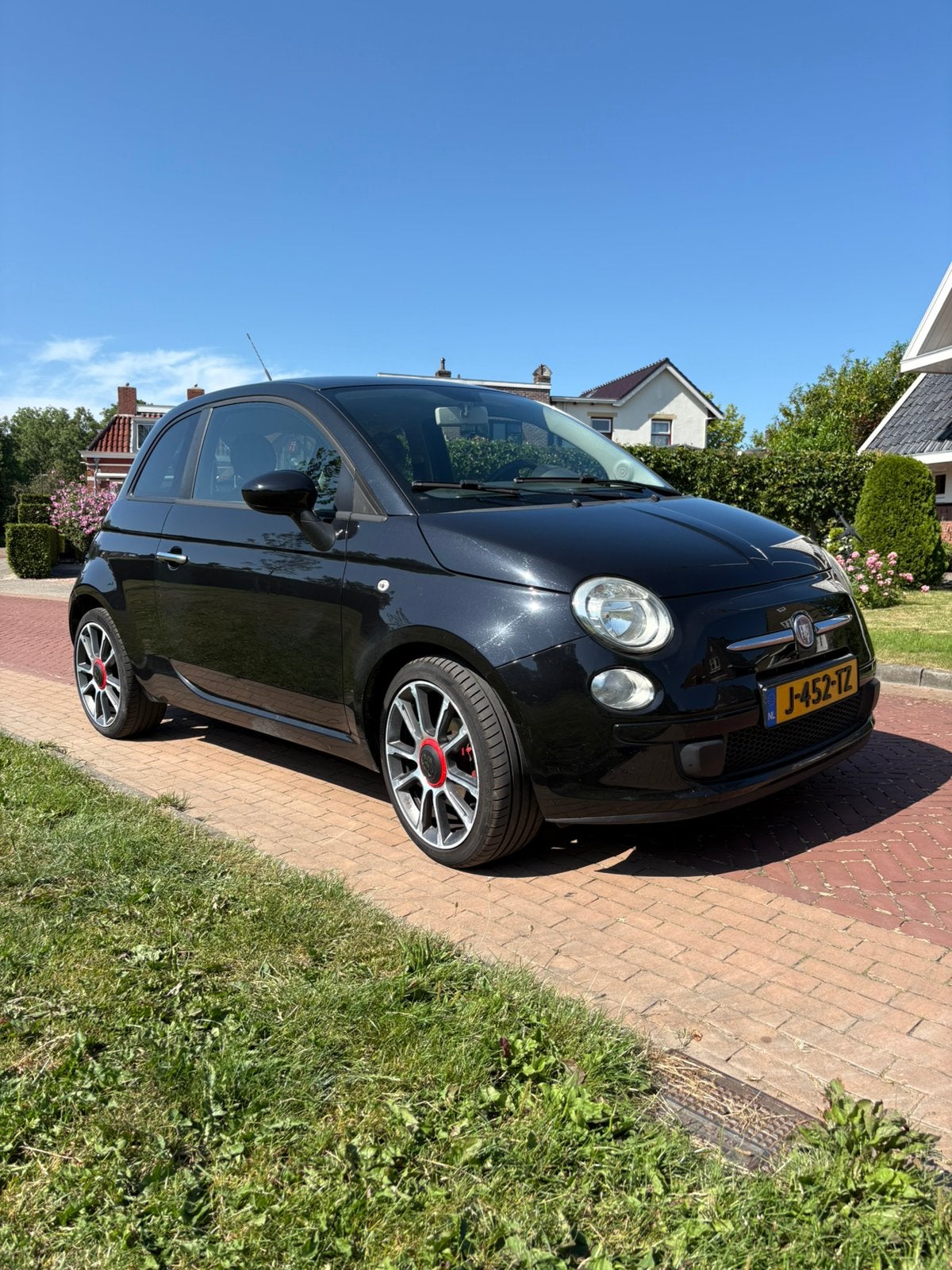Fiat 500 1.2 Sport 2011 Zwart met Abarth velgen, Voorwielaandrijving, 4 cilinders, Zwart, Handgeschakeld