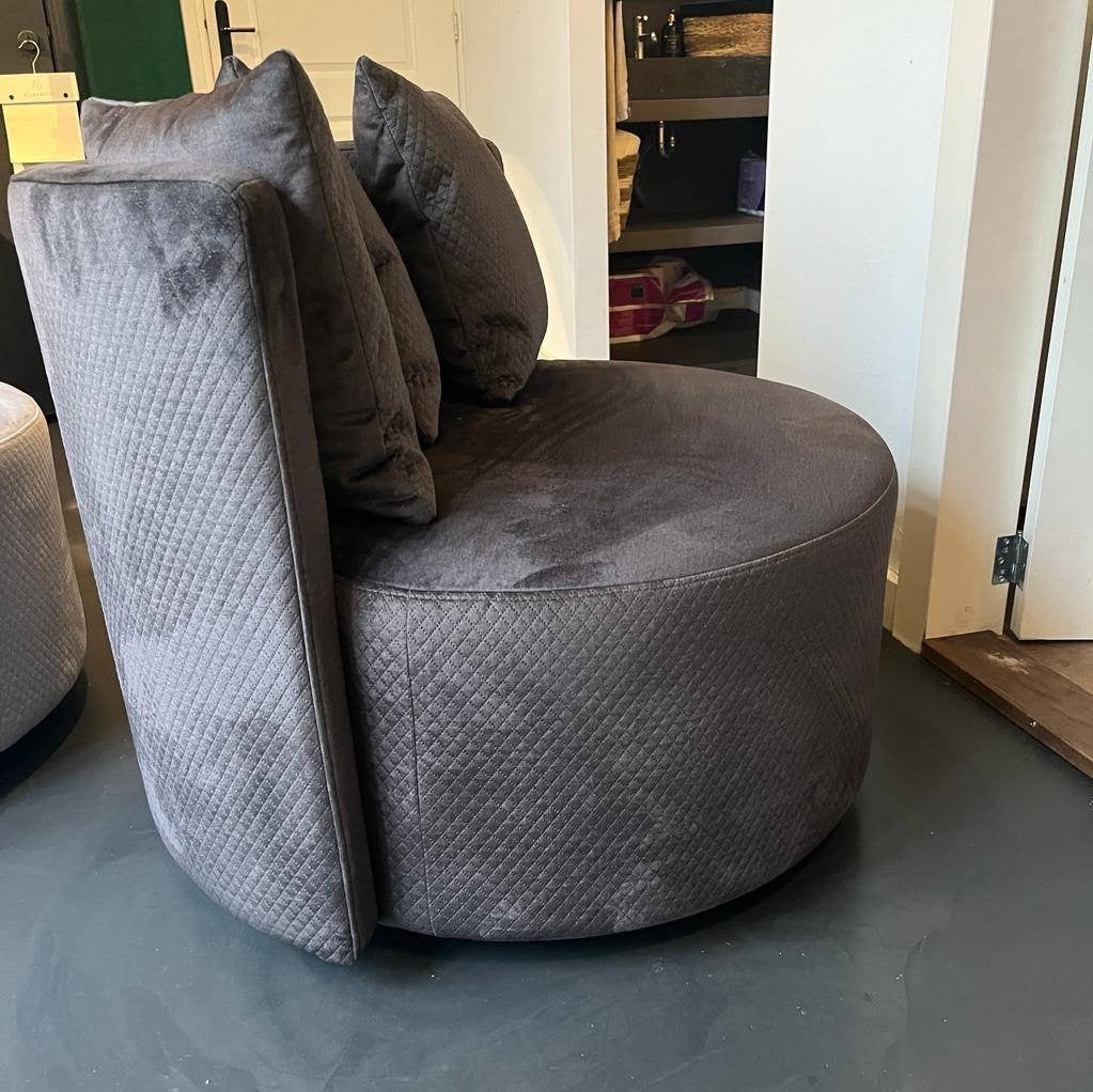 Draaifauteuil ROND stof bruin laagste STUNT prijs voorraad, Nieuw, 75 tot 100 cm, Ophalen of Verzenden, Metaal
