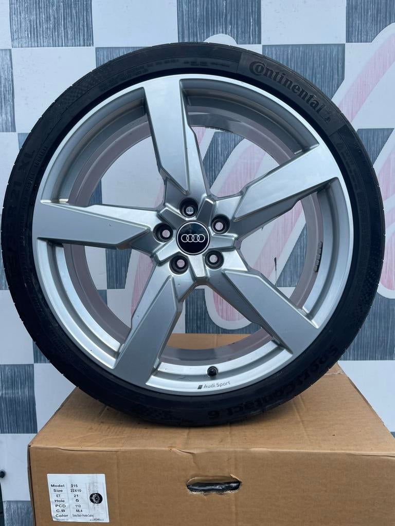 21” Orginele Audi A6 C8 velgen 5x112 + Continental AO Q3 A7, 255 mm, Banden en Velgen, Nieuw, Personenwagen