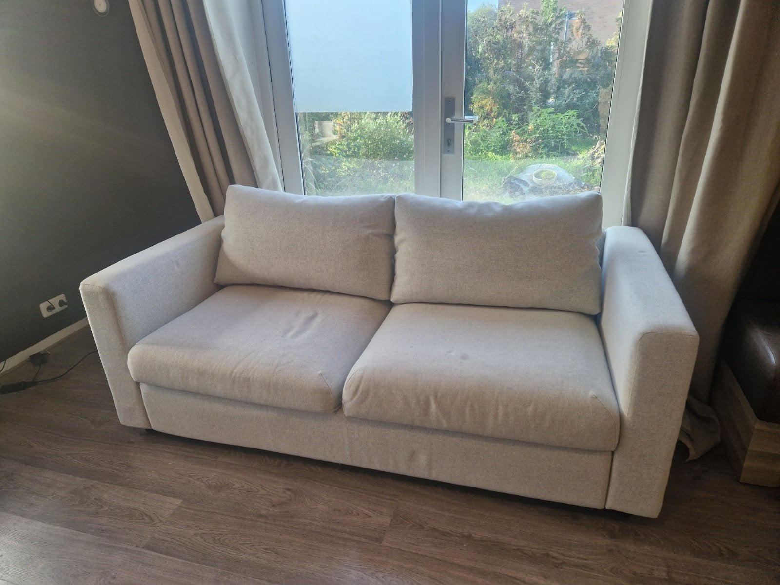 VIMLE 2-zits slaapbank IKEA, Gunnared beige, Ophalen, Beige, Tweepersoons, Zo goed als nieuw
