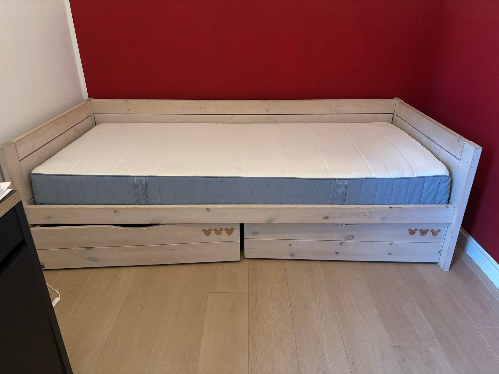 Lifetime Eenpersoonsbed met opberglades - Disney Small World, Ophalen, Gebruikt, 90 cm, Eenpersoons