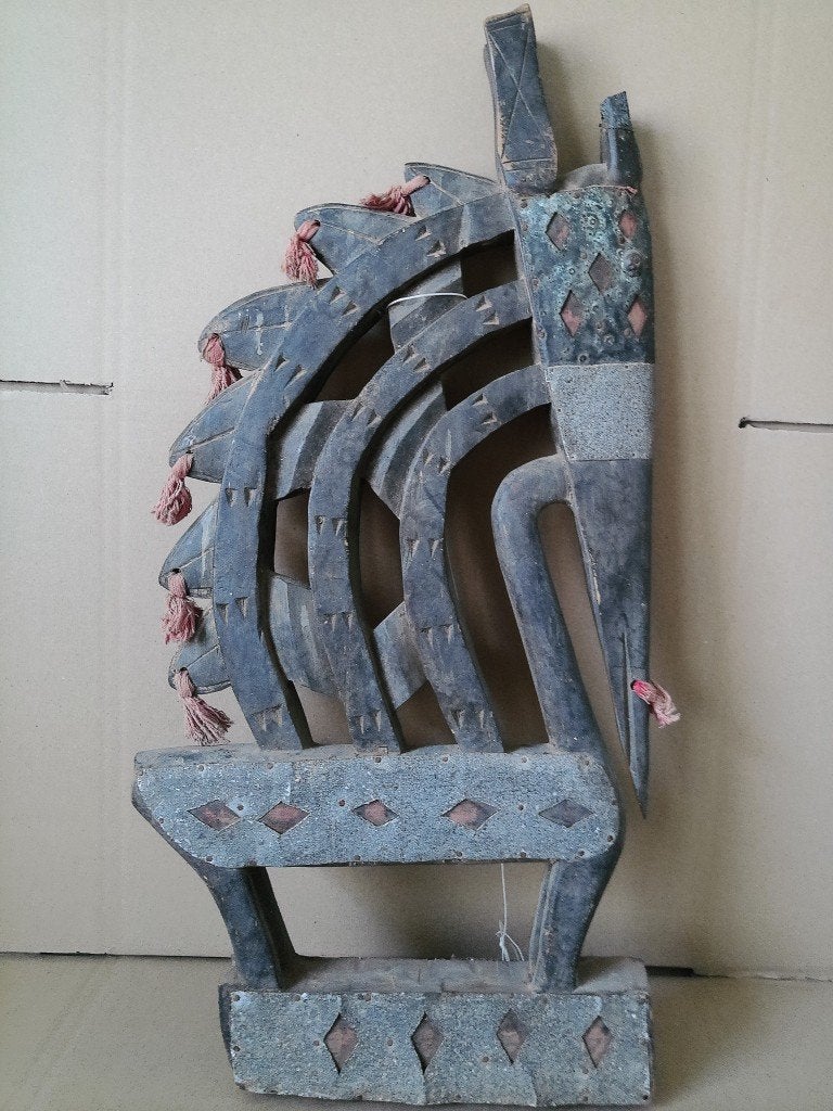 Bamana Mali ceremonieel beeld masker antilope Chi Wara 69cm, Hout, Bruin, Afrika, Ophalen of Verzenden