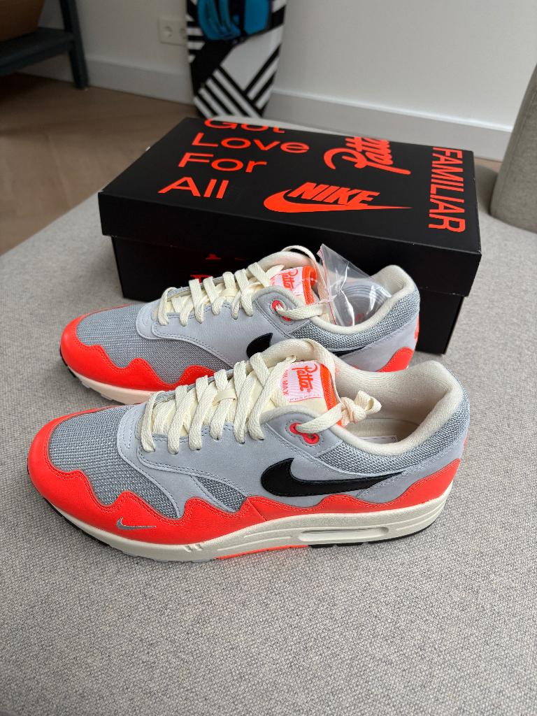Nike Air Max 1 Patta Waves Hyper Crimson Pure Platinum 45, Kleding | Heren, Schoenen, Nieuw, Sneakers of Gympen, Overige kleuren