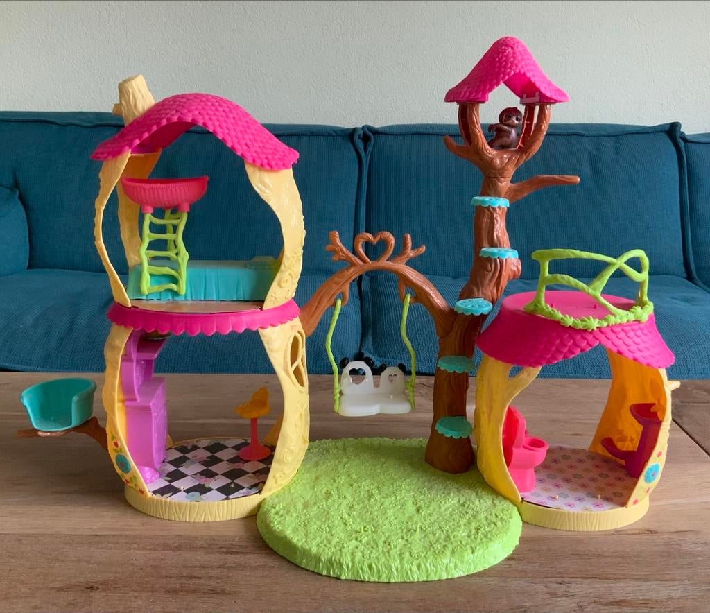 ZGAN!! Enchantimals Panda Speelhuis / Poppenhuis met Meubels, Ophalen, Gebruikt, Poppenhuis