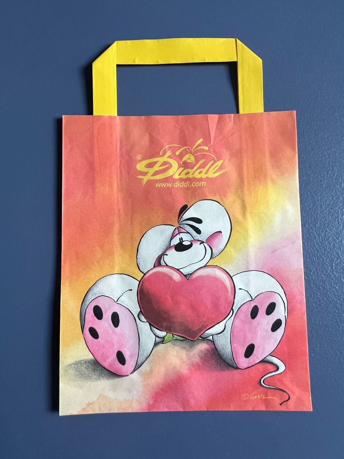 Diddl papieren tasje met hartje, Ophalen of Verzenden, Diddl, Gebruikt, Tas, Koffer of Zak