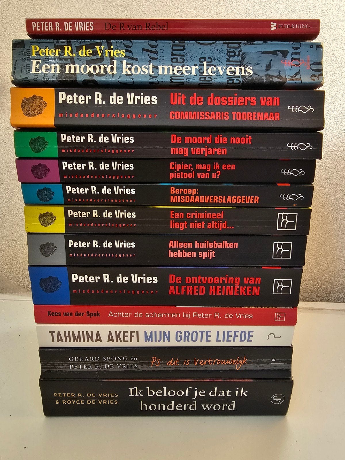 Peter R. de Vries Boeken Collectie - Misdaadverslaggever, Boeken, Ophalen of Verzenden, Gelezen, Peter R. de Vries