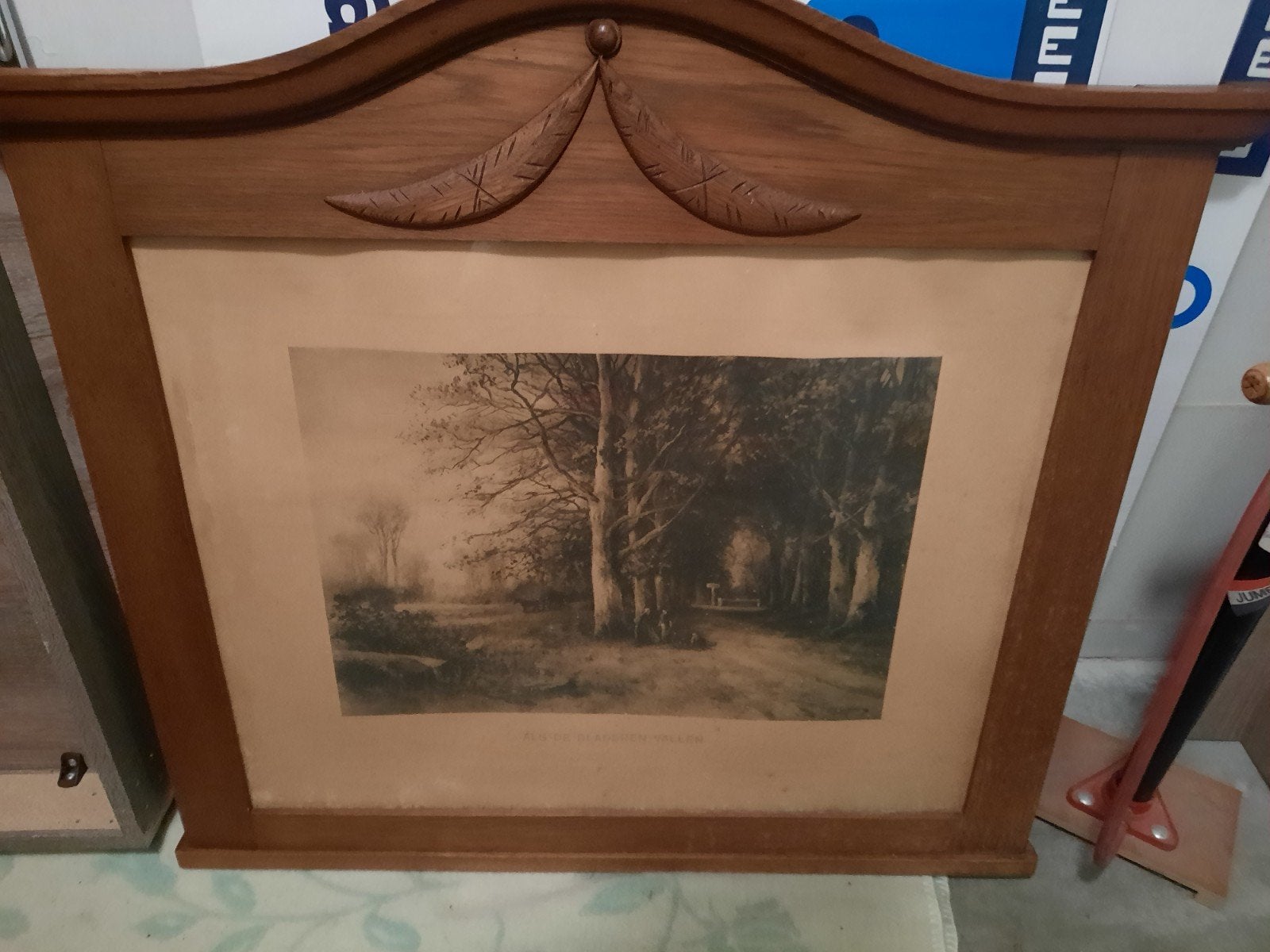 Landschap ets 'Als de bladeren vallen' door P.A. Schipperus, Antiek en Kunst, Kunst | Etsen en Gravures, Ophalen, 1800 - 1899