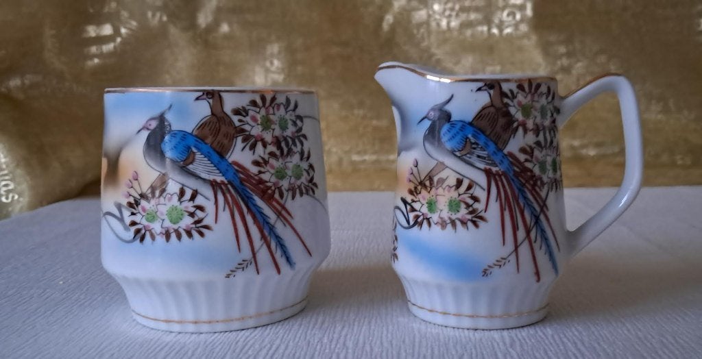 Japans roomstel vogels en bloemen, Ophalen of Verzenden