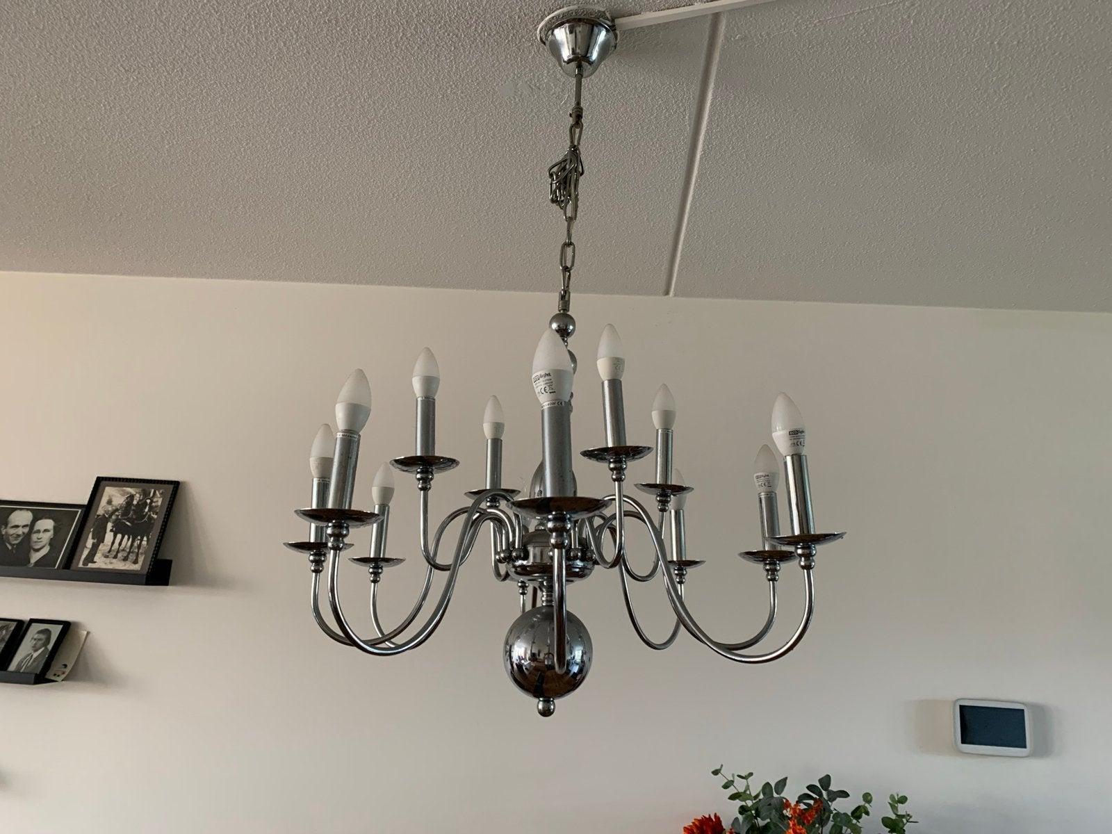 Dimbare kroonluchter met LED lampen, Ophalen of Verzenden, Gebruikt, Metaal, Kroonluchter