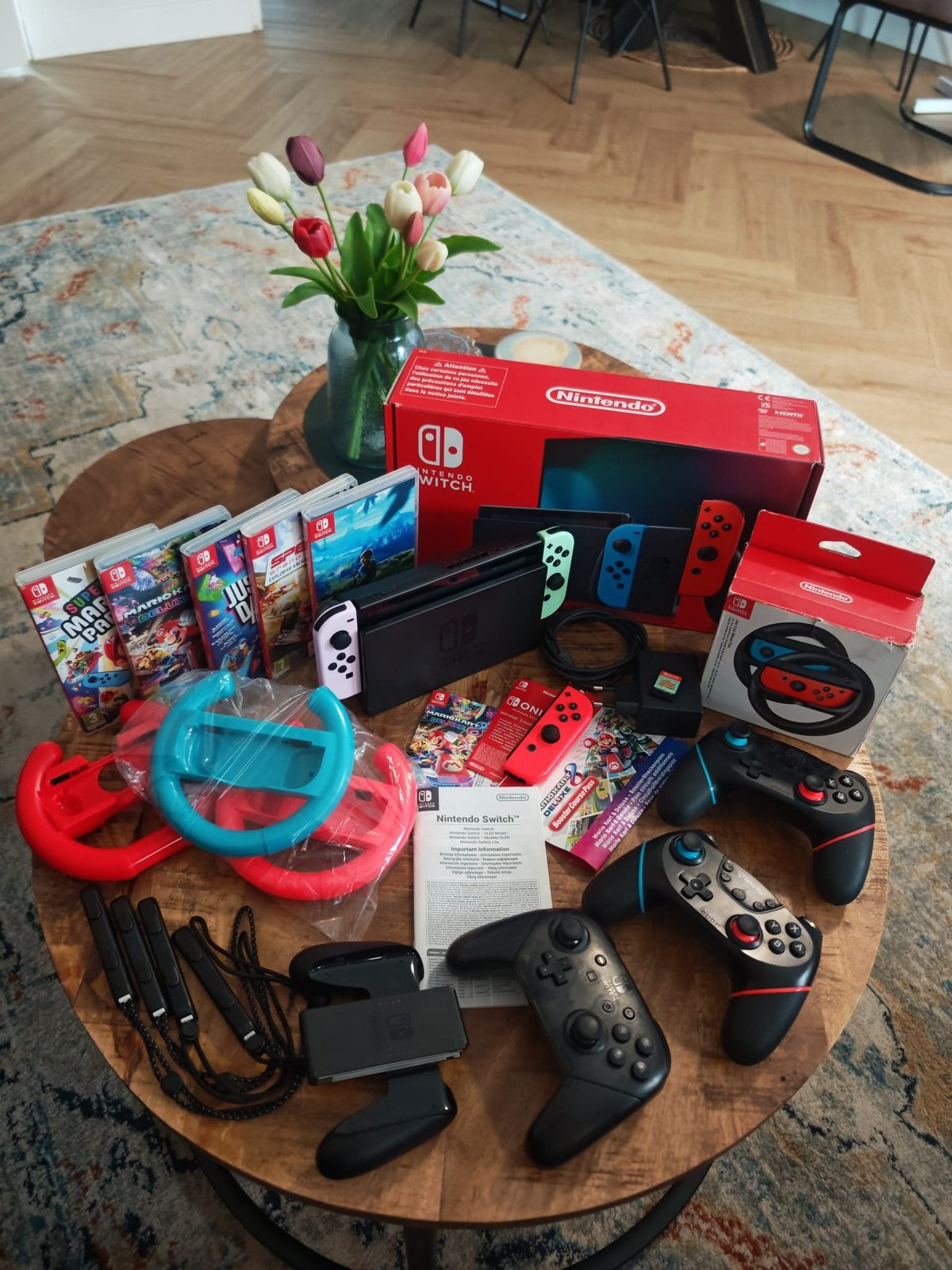 Complete Nintendo Switch V2 Upgrade Bundel., Switch 2019 Upgrade, Met games, Ophalen of Verzenden, Zo goed als nieuw