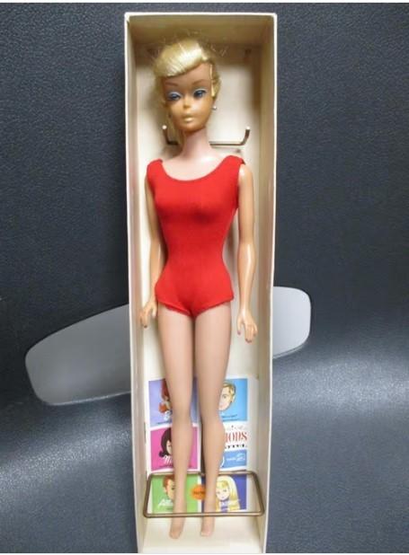 1962 BARBIE SWIRL PONYTAIL met DOOSJE+STANDAARD, Verzenden, Gebruikt, Fashion Doll