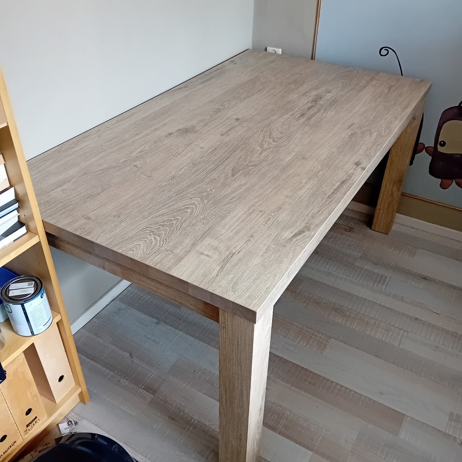 Eiken fineer eettafel tafel buro 160x90, Ophalen, Eikenhout, 50 tot 100 cm, Zo goed als nieuw