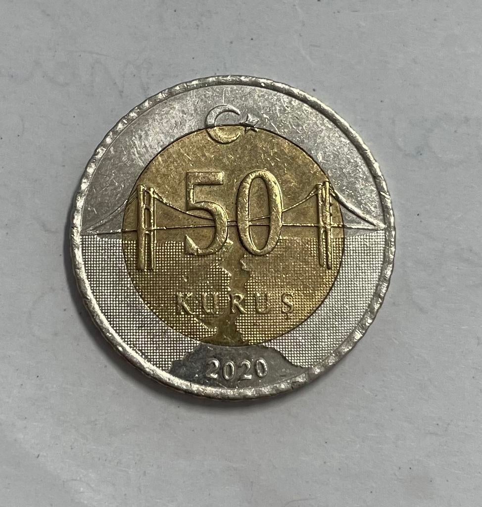 50 kurus Turkije 2020, Ophalen of Verzenden, Overige landen