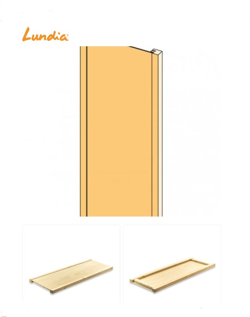 Lundia gesloten eindzijstuk 108x60 blank gelakt in nette, Ophalen, Gebruikt