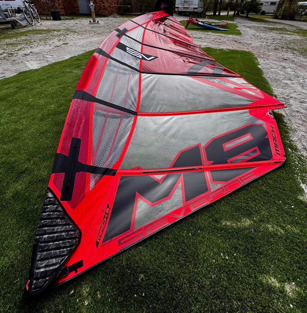 Severne Mach 8 7,5 + 460 Mast + carbon verlenger, Ophalen, Zo goed als nieuw, Zeil