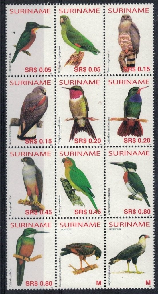 B814 Suriname 1282/92 postfris Vogels, Verzenden, Postfris
