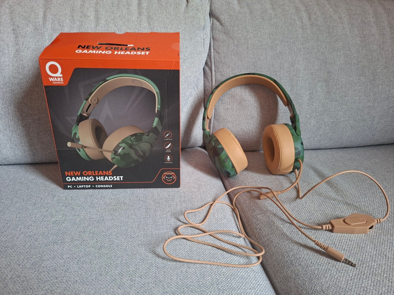 Qware New Orleans Gaming Headset - Camouflage, Overige merken, Meerkleurig, Ophalen of Verzenden, Zo goed als nieuw