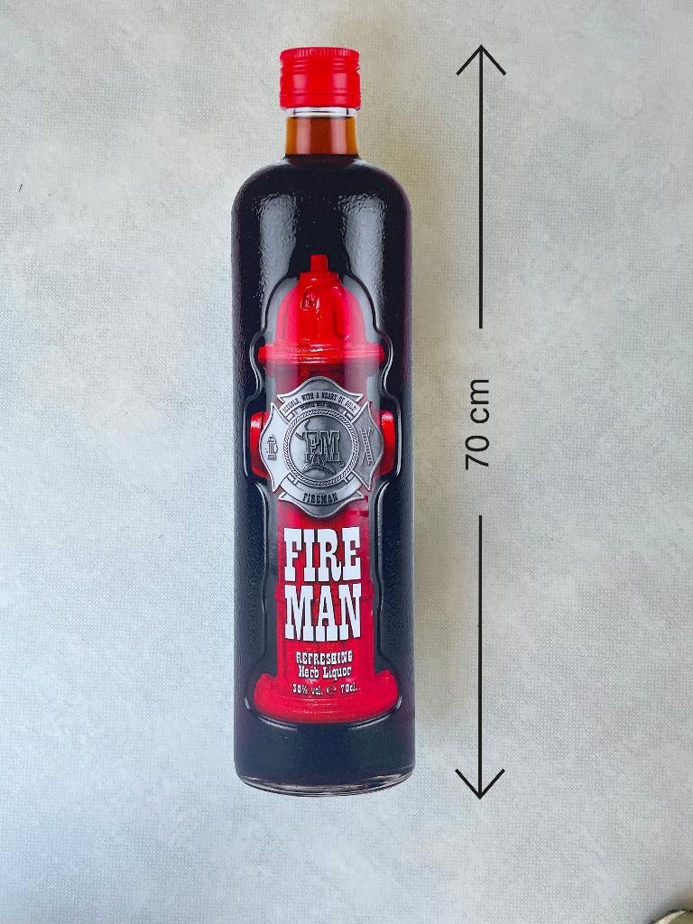 Reclamebord Fireman fles groot, 70cm hoog, aluminium, Ophalen of Verzenden, Nieuw, Reclamebord