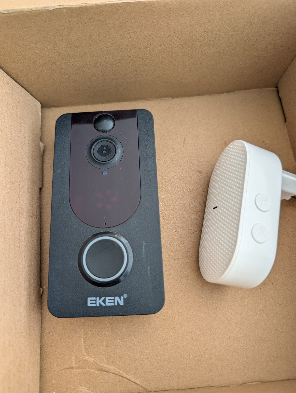 EKEN Slimme Video Deurbel met Camera en Draadloze Gong, Ophalen of Verzenden, Bewegingsdetectiesensor, Gebruikt, Draadloos