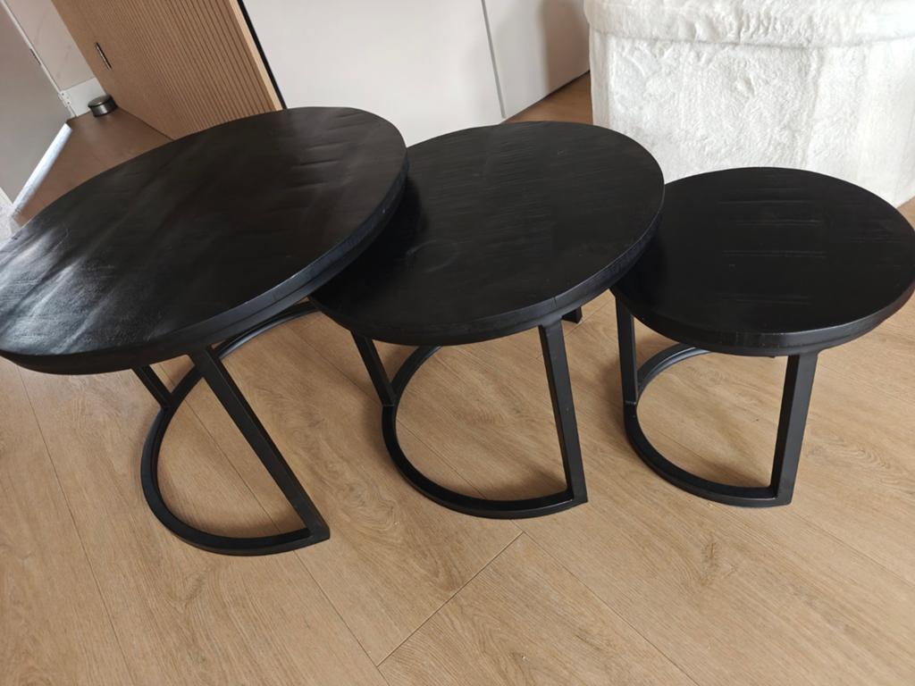 Set 3 salontafels, Huis en Inrichting, Tafels | Salontafels, Ophalen, Gebruikt, Rond