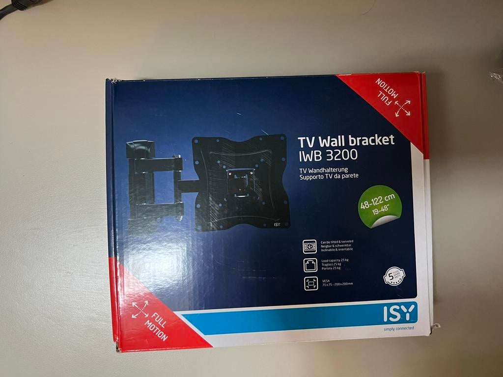 ISY TV Muurbeugel 19" - 48" (IWB-3200), Audio, Tv en Foto, Televisiebeugels, Ophalen of Verzenden, Zo goed als nieuw