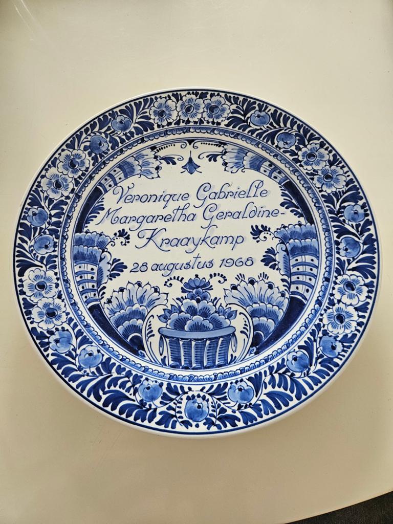Delfts Blauw Wandbord - Geboortebord, Antiek en Kunst, Antiek | Wandborden en Tegels, Ophalen of Verzenden