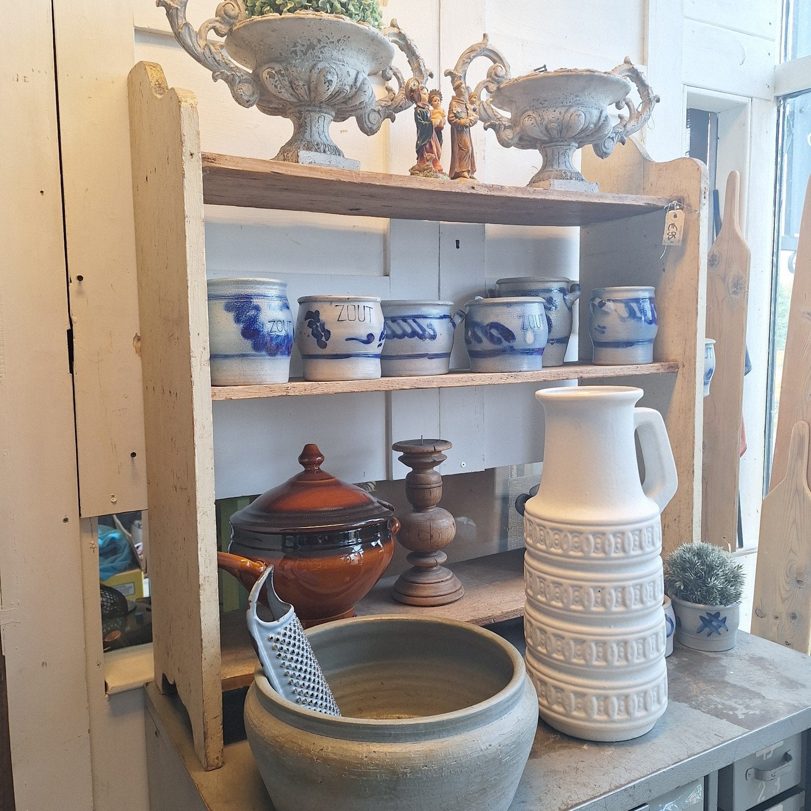 Hongaars Brocante Staand Rek - 90x29x91 cm, Antiek en Kunst, Ophalen