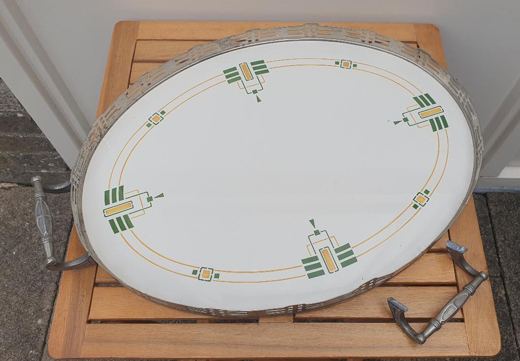 Groot dienblad art deco Chris van der Hoef, Antiek en Kunst, Antiek | Woonaccessoires, Ophalen of Verzenden