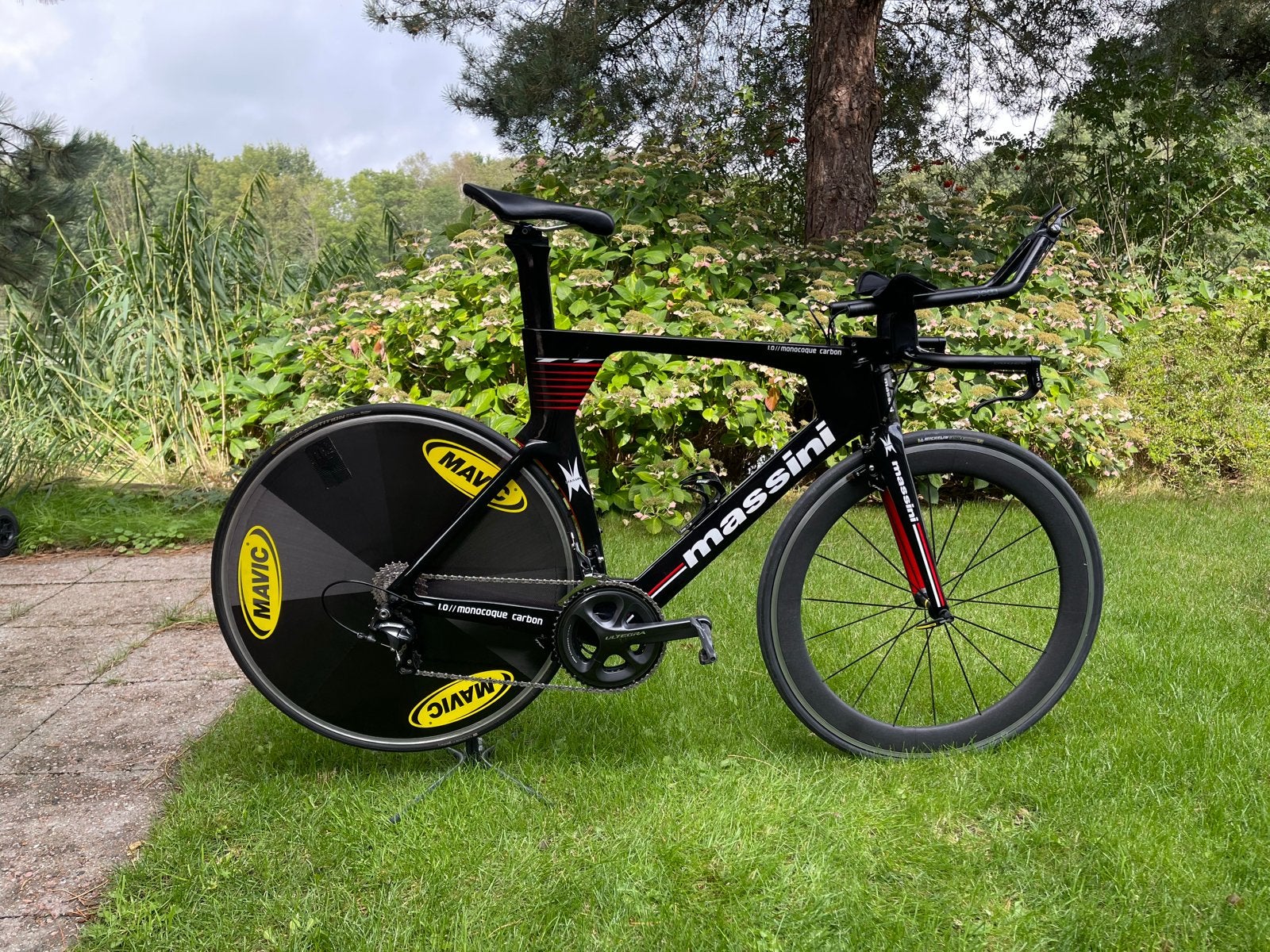 Massini tijdritfiets met Mavic wielen en Ultegra groep, 28 inch, Gebruikt, Carbon, 57 tot 61 cm