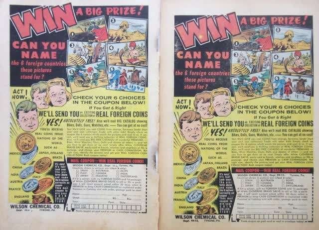 26 advertenties reclames munten jaren medailles munt 50-70s, Ophalen of Verzenden, Gebruikt, Overige typen