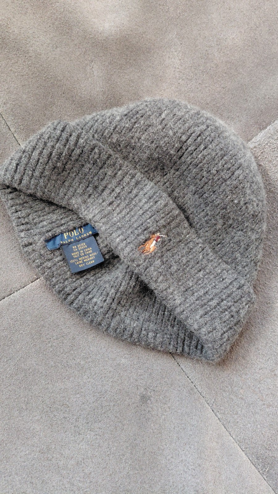 Polo Ralph Lauren Muts - Grijs Merino Wol, Hoed, One size fits all, Ophalen of Verzenden, Polo Ralph Lauren