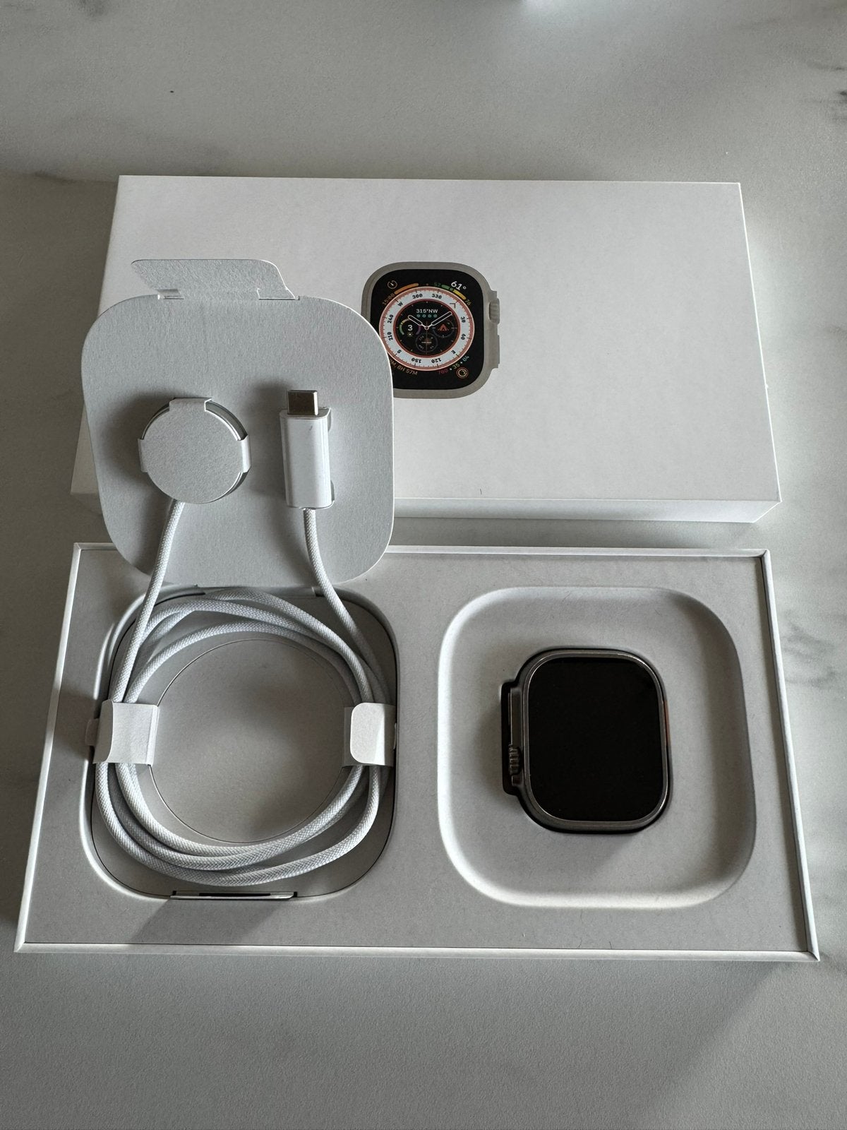 Apple Watch Ultra 49mm Titanium Green Alpine Loop M, IOS, Ophalen of Verzenden, Zo goed als nieuw, GPS