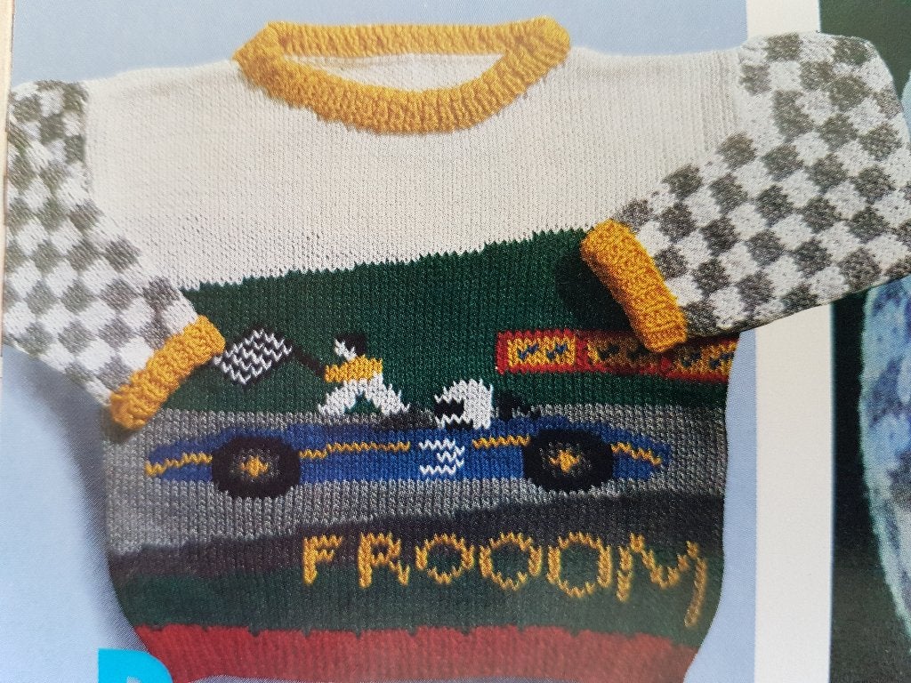 Frooom - Race auto trui breipatroon, Ophalen of Verzenden, Zo goed als nieuw, Breien, Patroon of Boek