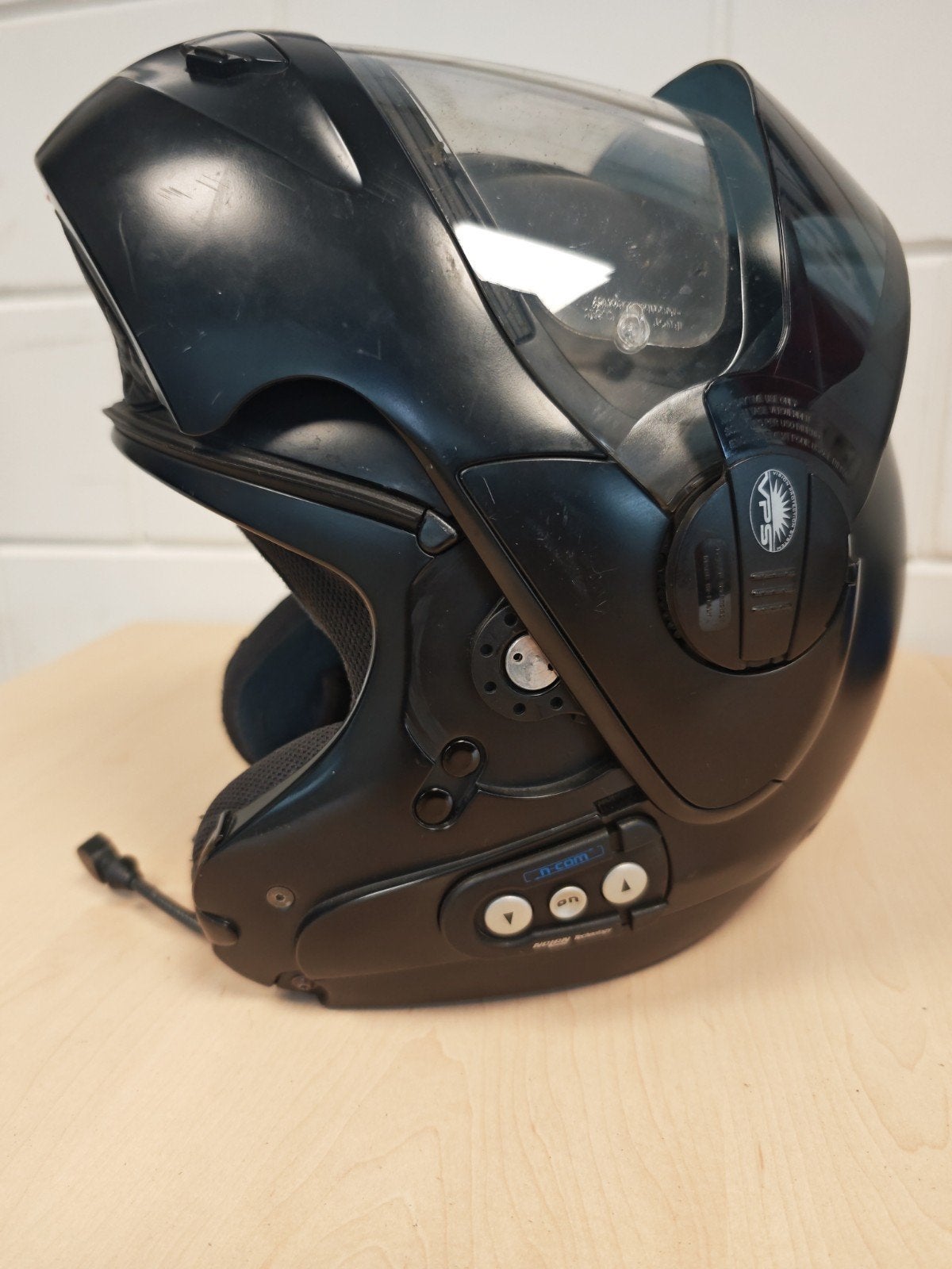 Nolan N-com motorhelm maat L met intercom - voor onderdelen, Motoren, Systeemhelm, Nolan, Ophalen of Verzenden, L