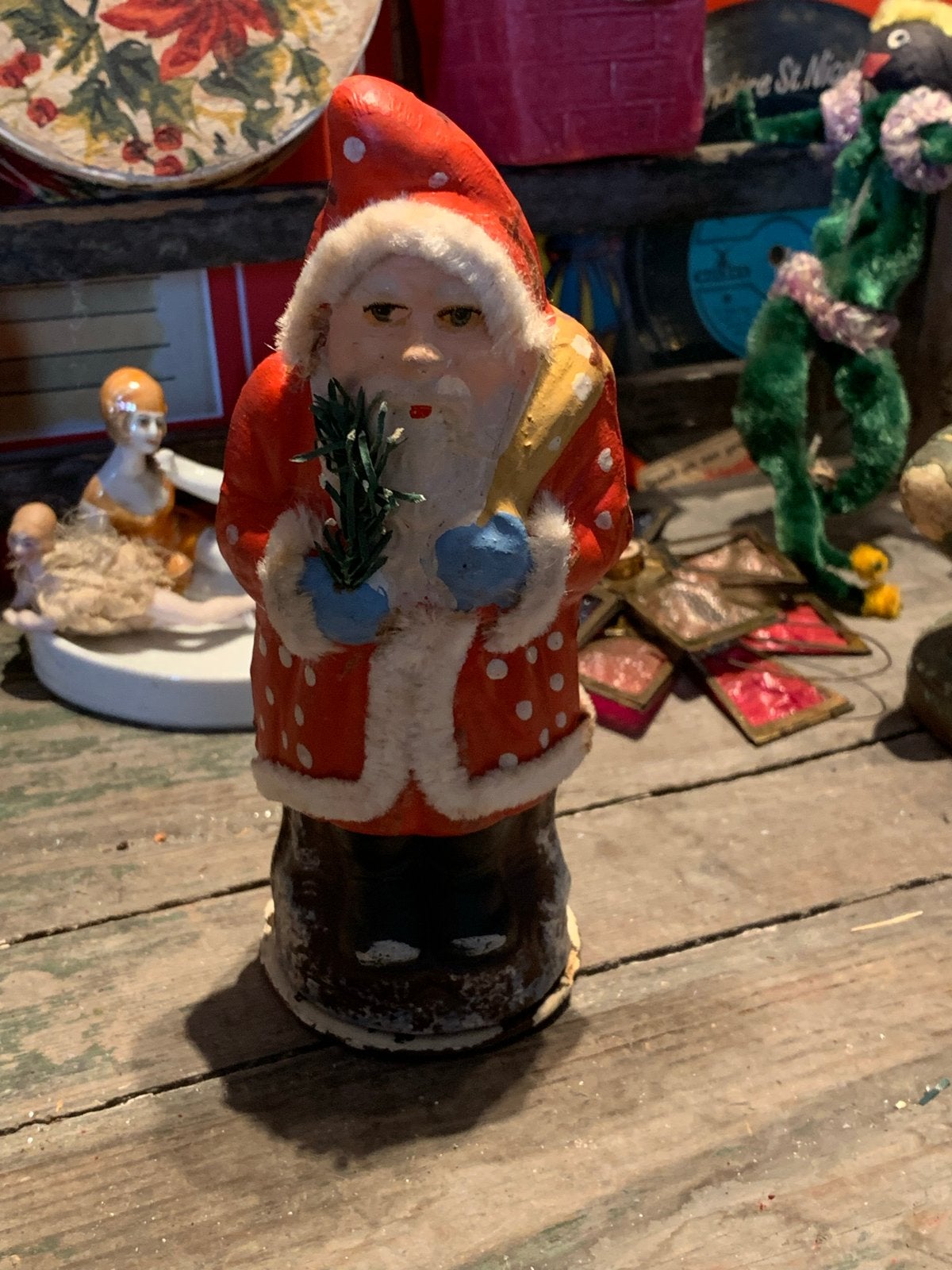 Zeer oude candy container kerstman, T, Ophalen of Verzenden, Zo goed als nieuw, N