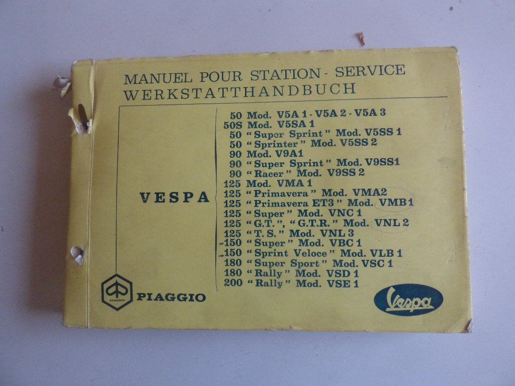 VESPA PIAGGIO 50,90,125,150,180,200 cc WERKPLAATSHANDBOEK, Ophalen of Verzenden, Overige merken