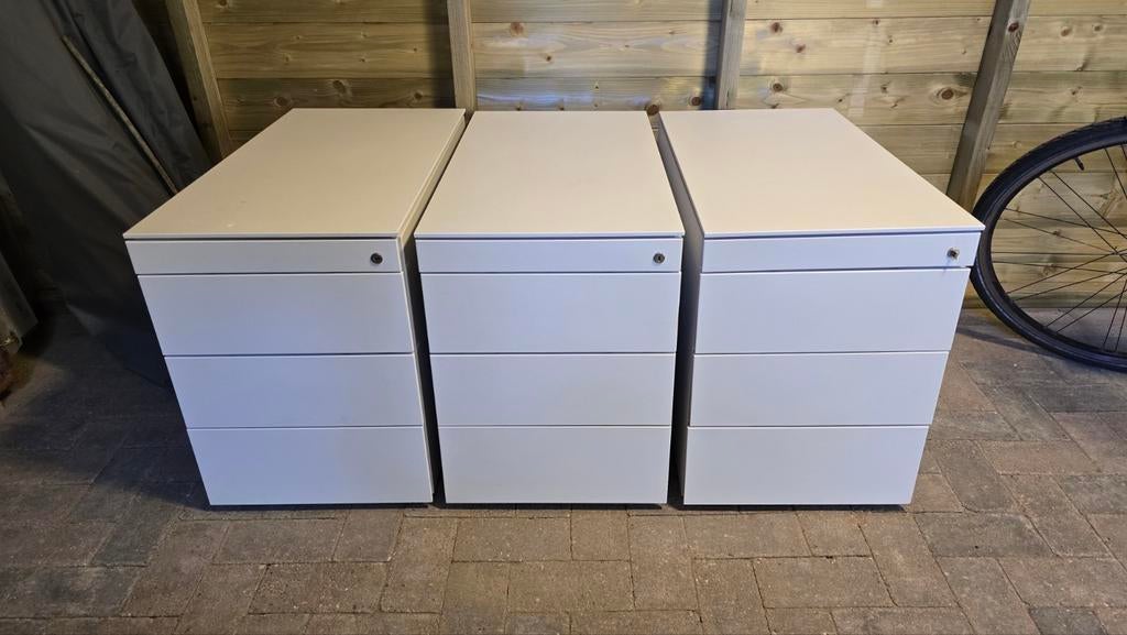 3x professionele metalen Steelcase ladeblokken - verrijdbaar, Huis en Inrichting, Kasten | Ladekasten, Ophalen, Minder dan 50 cm