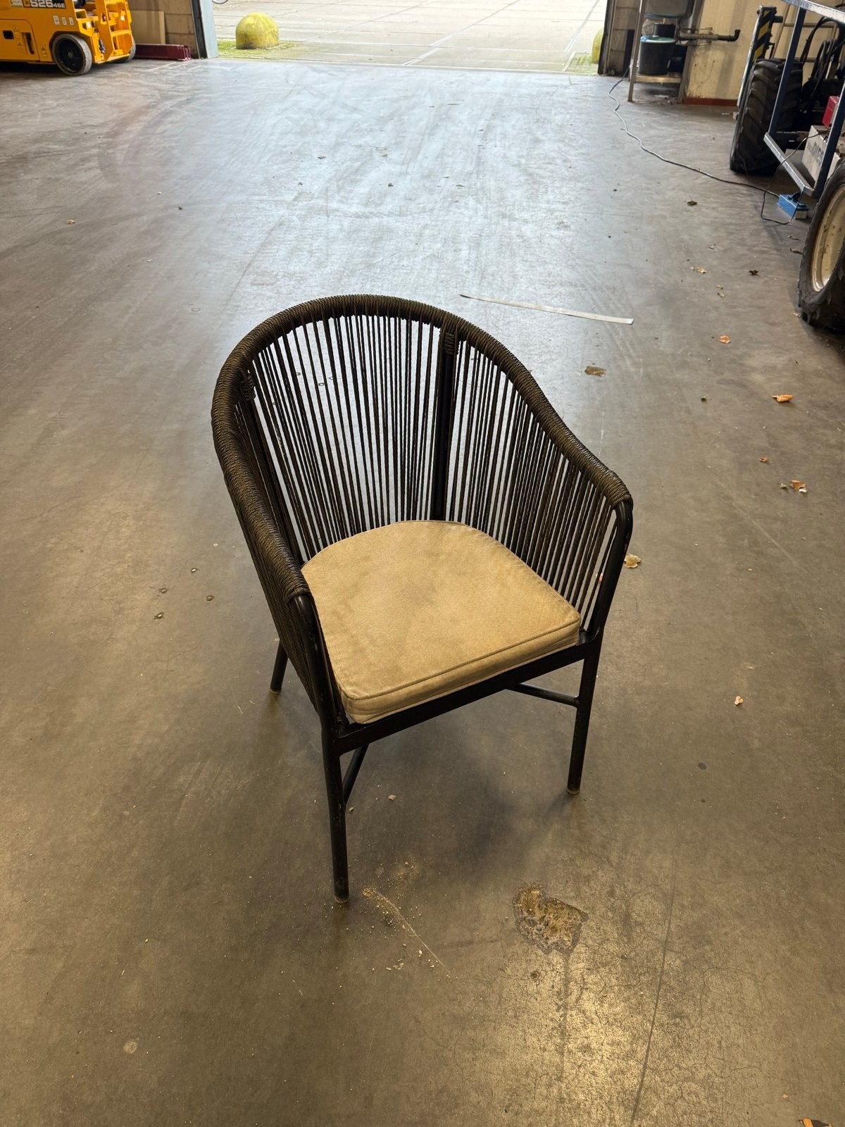 14 Horeca Terrasstoelen met Kussens - Gebruikt, Ophalen, Gebruikt, Zwart, Metaal