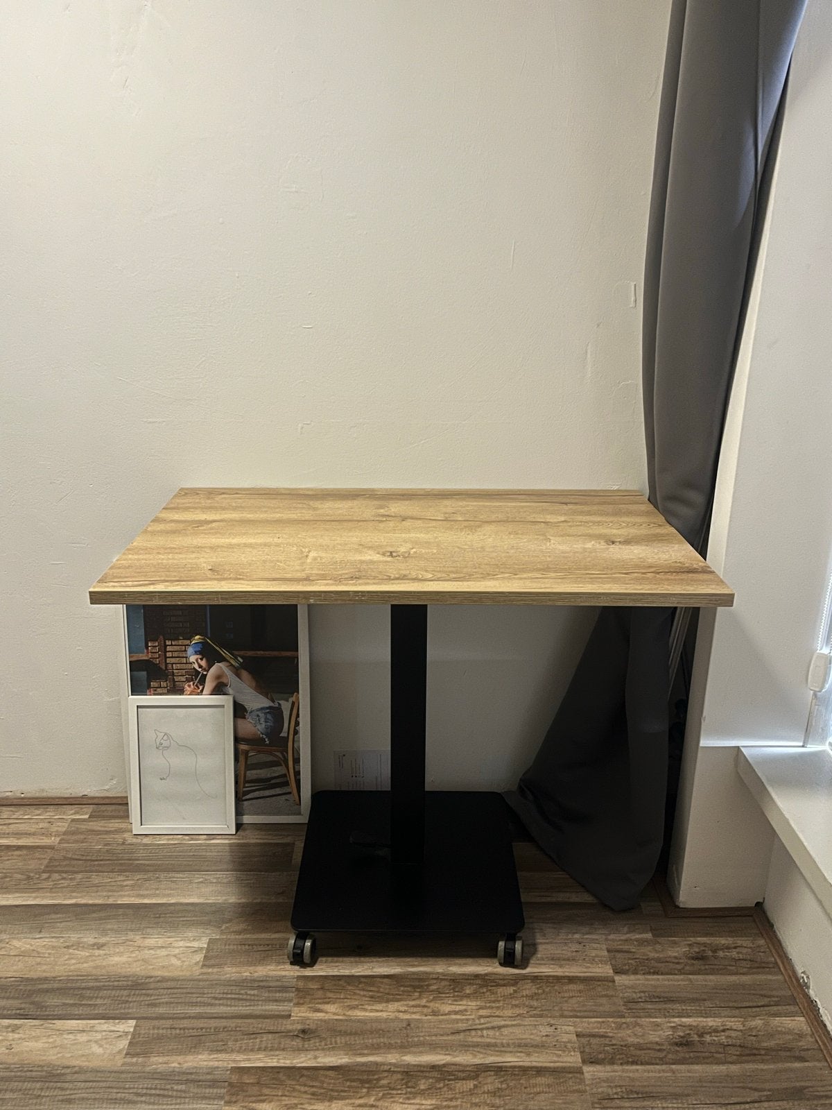 Worktrainer Zit-sta bureau met wielen 100x60, max 108.5cm ho, Huis en Inrichting, Bureaus, Zit-sta bureau, Hout, Ophalen of Verzenden