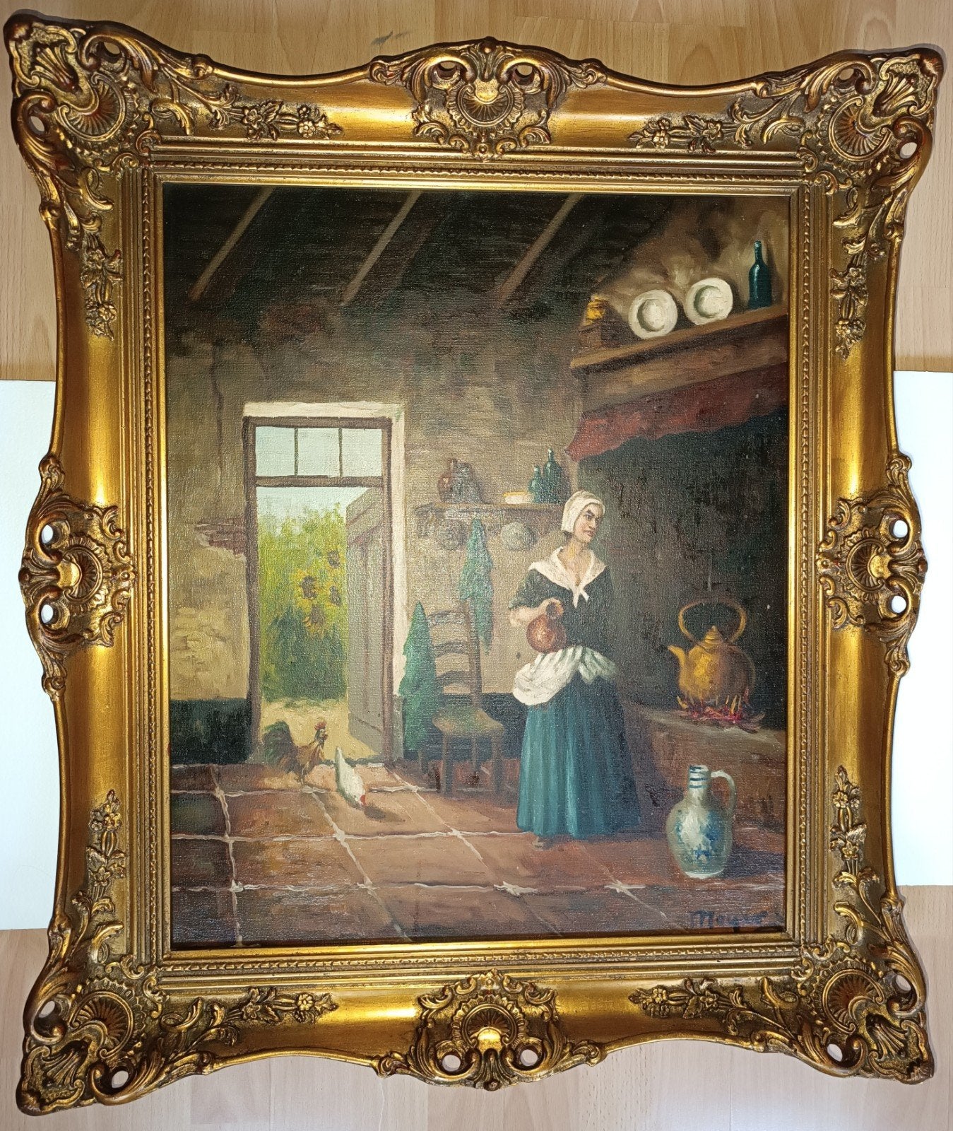 Claus Meyer geboren 1856 olieverf op doek.Zeer netjes.Gesign, Antiek en Kunst, Kunst | Schilderijen | Klassiek, Ophalen of Verzenden