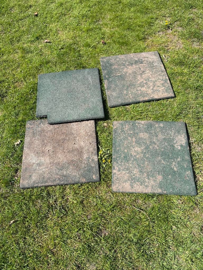 Rubberen tegels voor speelplaats of terras, Tuin en Terras, Ophalen, Gebruikt, Overige typen, Rubber